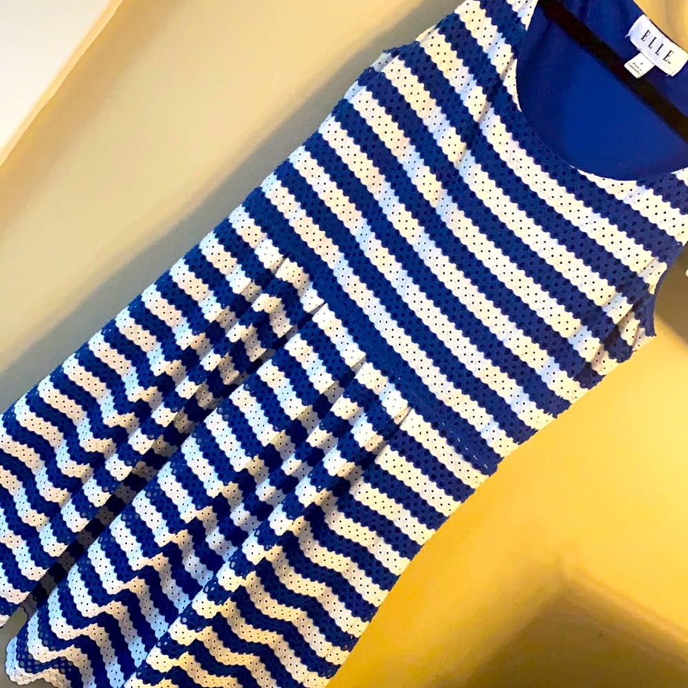 Blue and White Striped Summer Dress